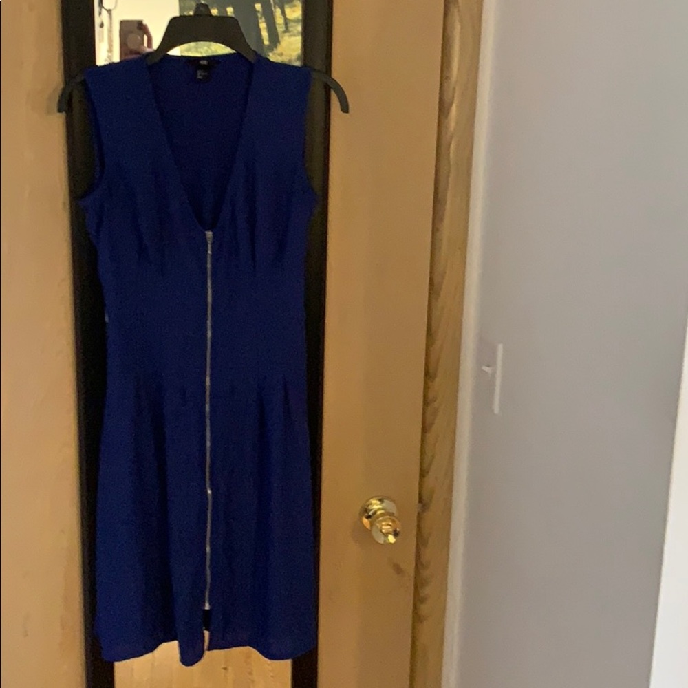 H&M electric blue zip up dress